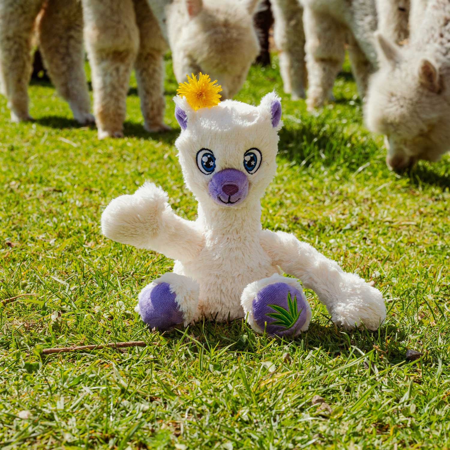 Stretch Buddies Lama creme 18cm Kuscheltier