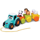 BBJunior Pull Along Farm Traktor mit 3 Anhängern & Tierfiguren