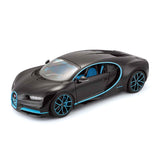 Modellauto Bugatti Chiron - World Record 0-400-0km in 42 Sek. Schwarz im Maßstab 1:18