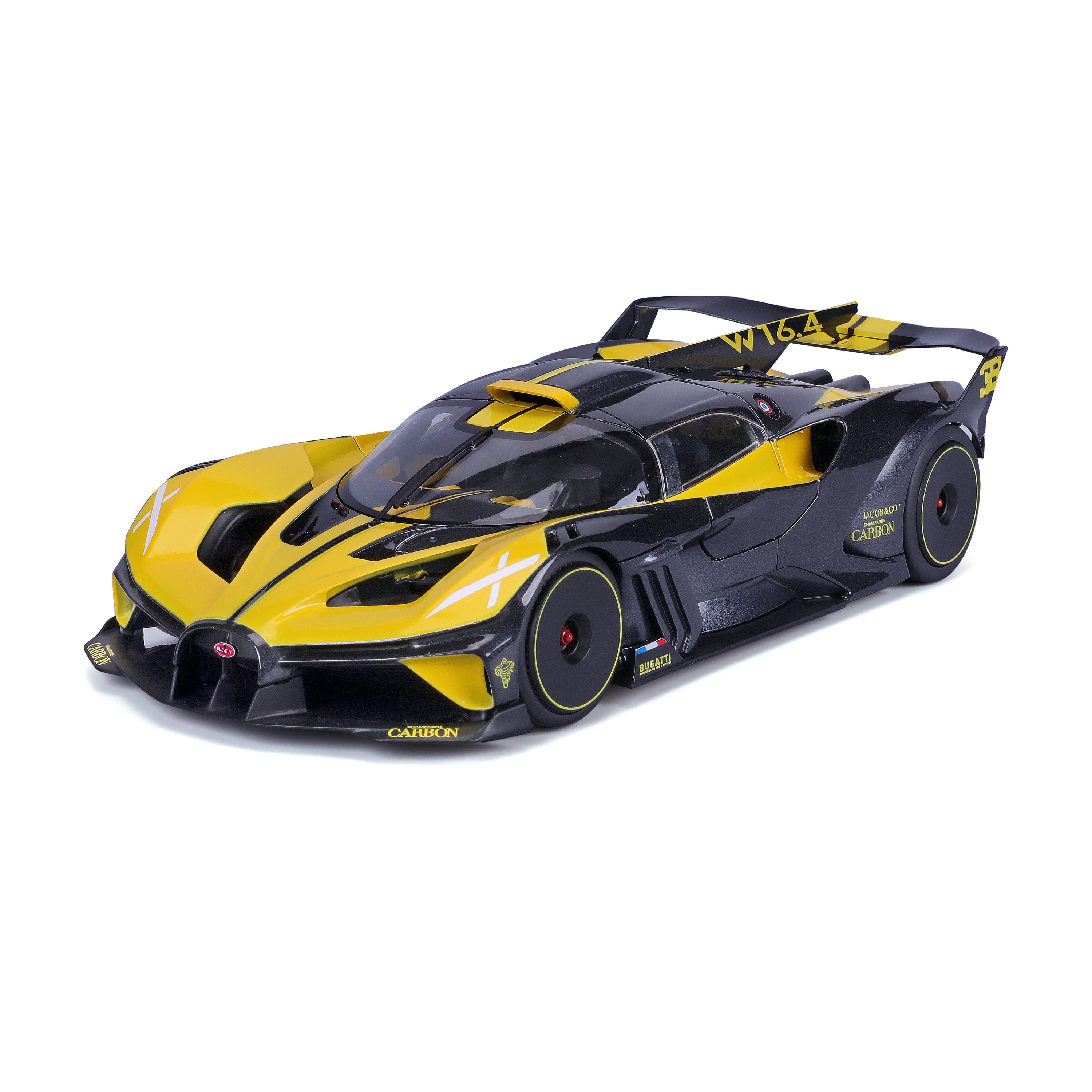 Modellauto Bugatti Bolide gelb im Maßstab 1:18