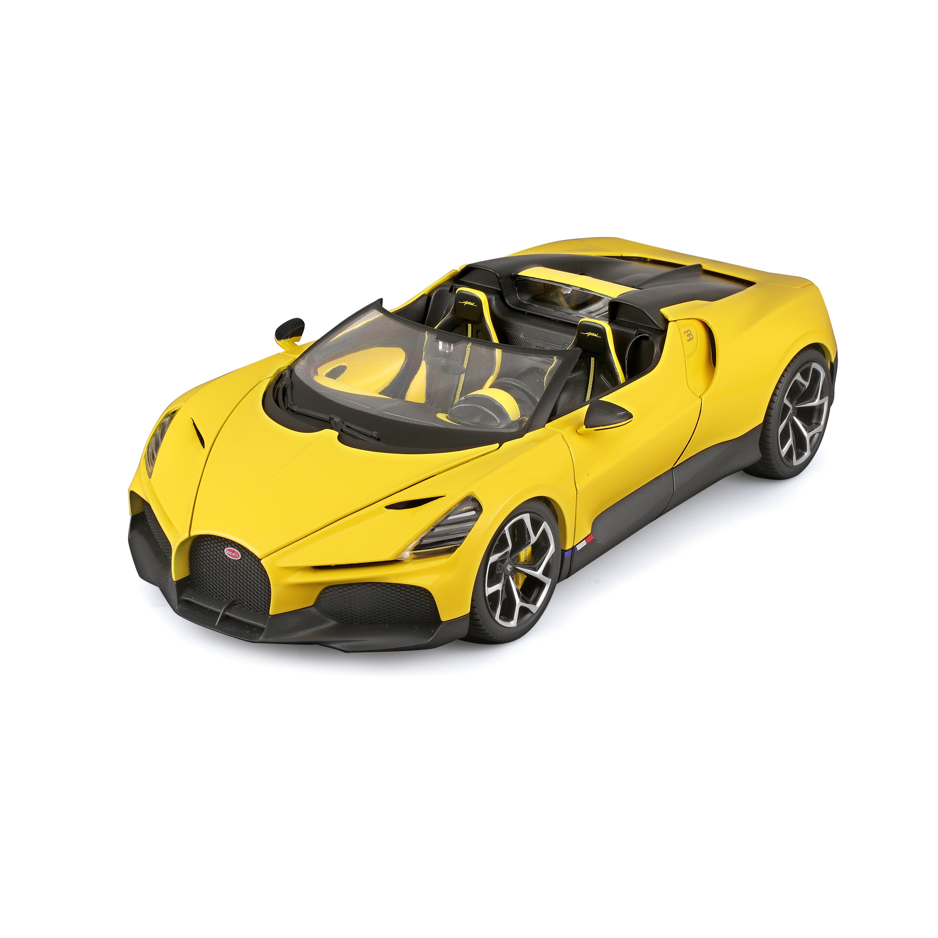 Modellauto Bugatti Mistral gelb im Maßstab 1:18