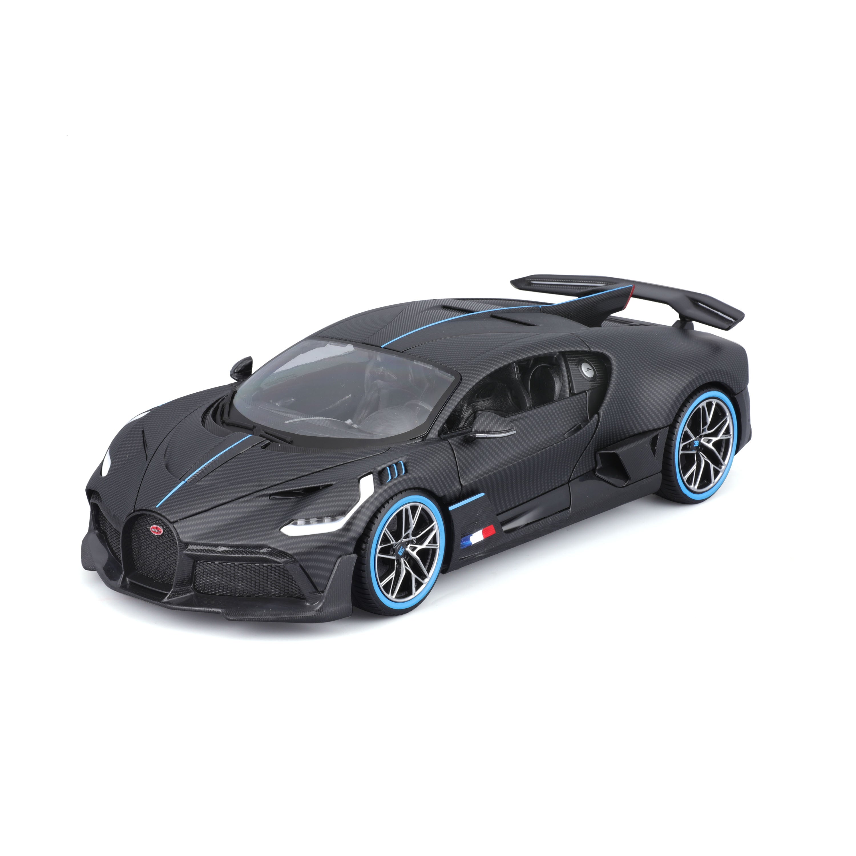 Modellauto Bugatti Divo - Carbon Version - 50 Jahre Bburago grau im Maßstab 1:18