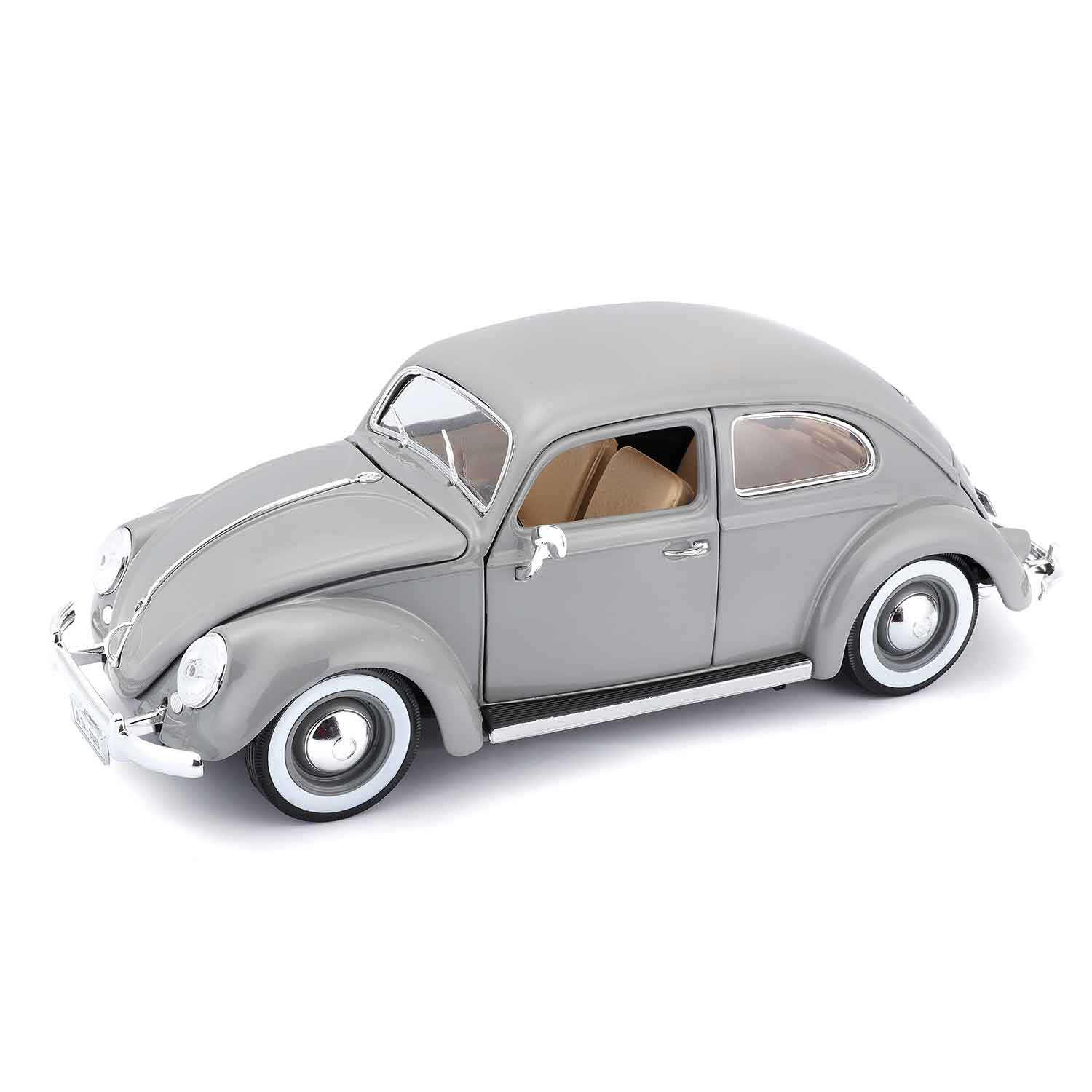 Modellauto VW Käfer grau von 1955 im Maßstab 1:18