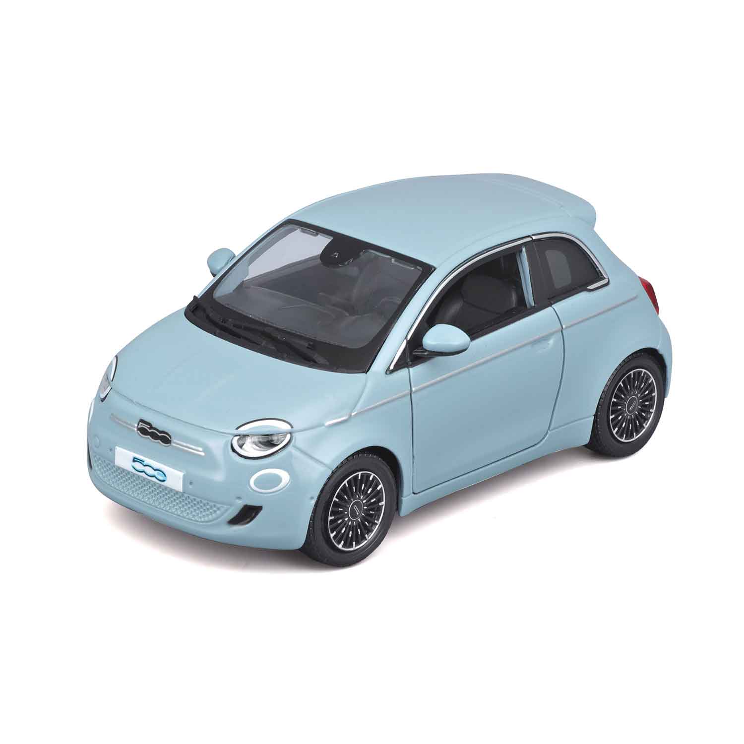 Modellauto Fiat 500e blau im Maßstab 1:24