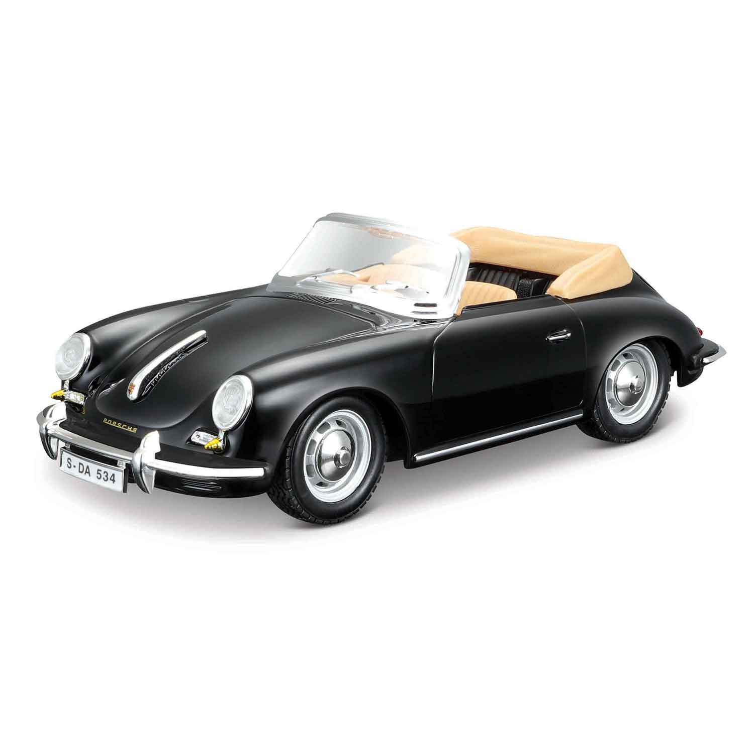 Modellauto Porsche 356B Cabrio schwarz von 1961 im Maßstab 1:24