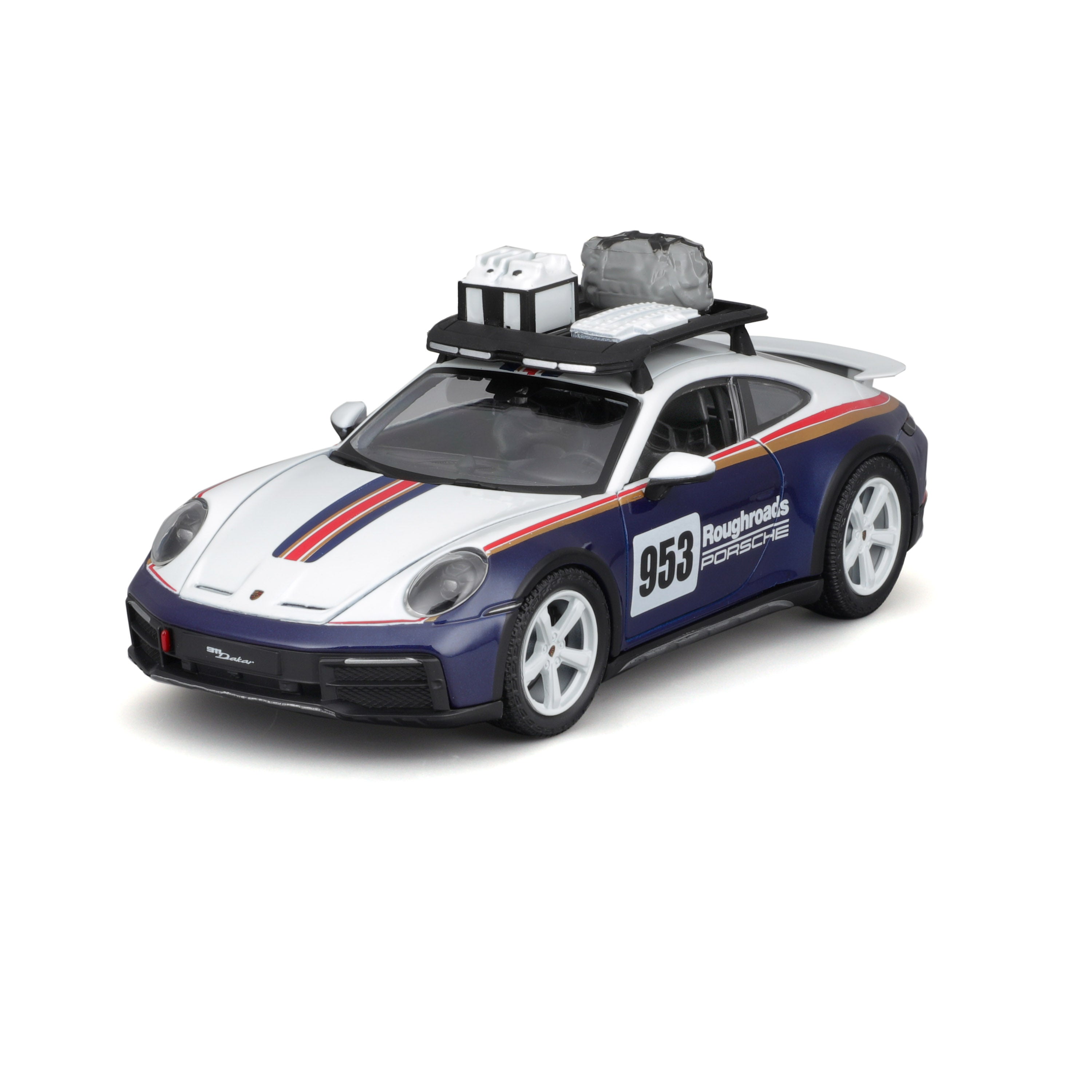 Modellauto Porsche 911 Dakar blau im Maßstab 1:24