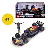 Modellauto Red Bull RB19 ´23, mit Figur, Windowbox, 1:24 Maßstab, schwarz
