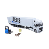 Bburago Mercedes Benz Actros mit Aufleger + Stapler 1:43