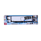 Bburago Mercedes Benz Actros mit Aufleger + Stapler 1:43