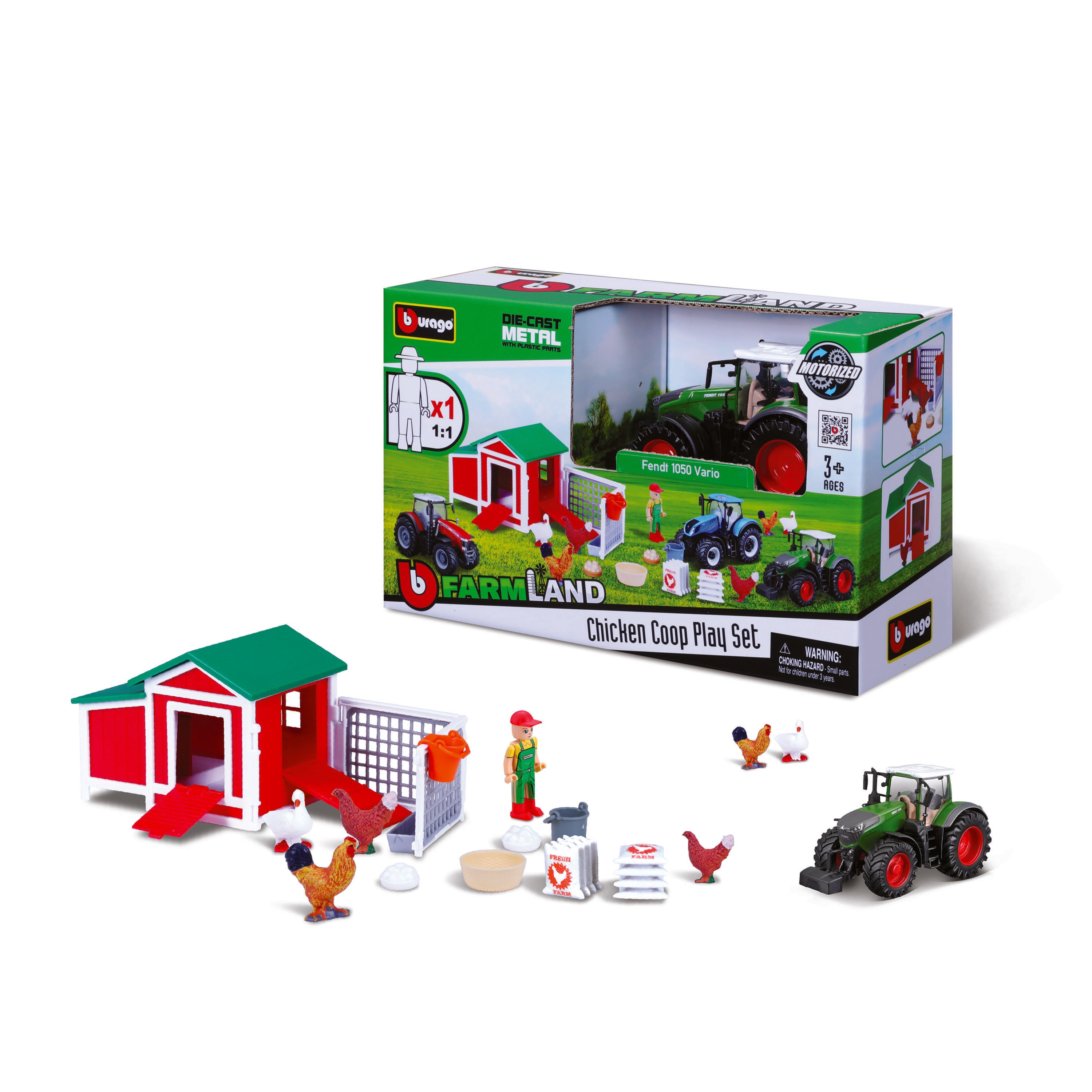 Farmland FENDT "Hühnerstall", inkl. 1x Traktor, 17 Teile