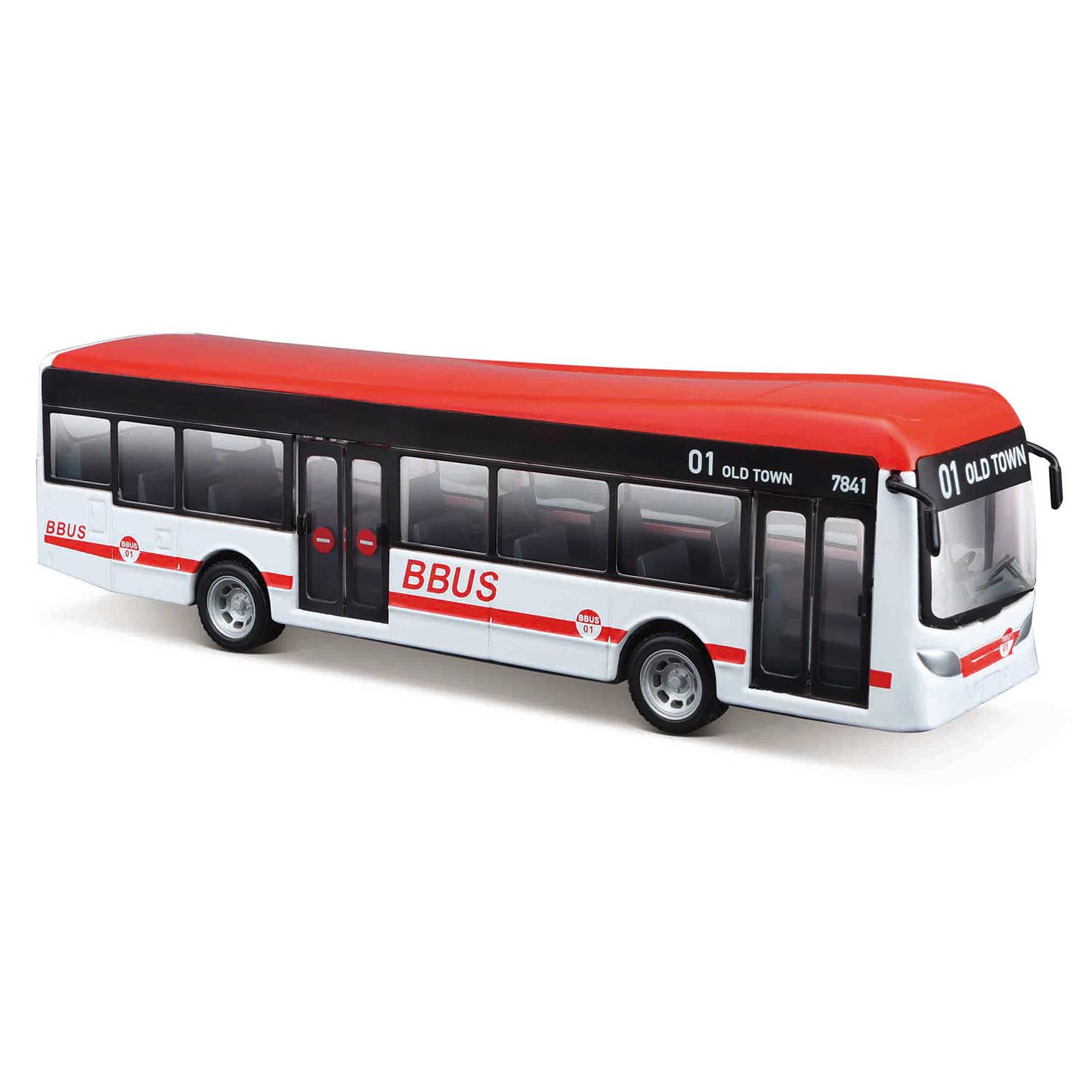 Spielzeugmodell City-Bus 19 cm, Türen zum Öffnen weiß