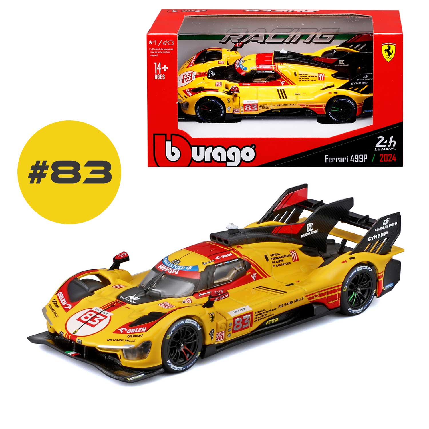 Modellauto Porsche 963 LeMans von 23, 1:43 Maßstab, rot