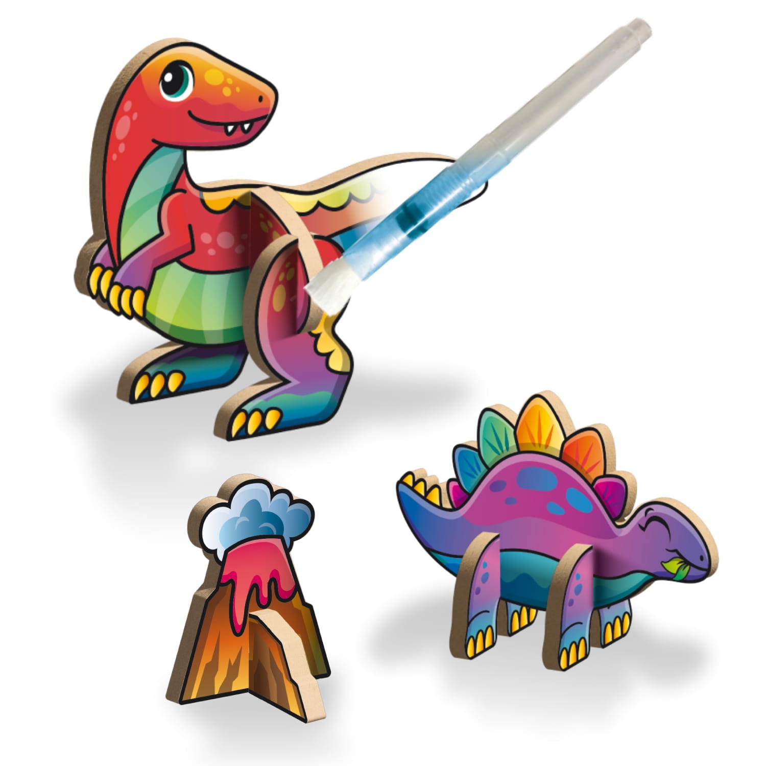 Create N Colour Malen mit Wasserstift Dinosaurier - Raptor + Stegosaurus