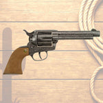 Spielzeug-Pistole Samuel Colt grau antik 27cm