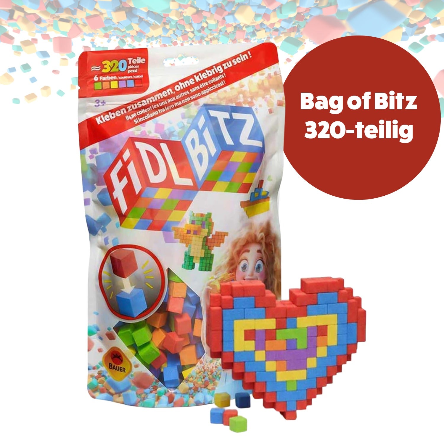 Fidl Bitz Würfel-Set Bag of Bitz, ca. 320 Teile, ab 3 Jahren geeignet