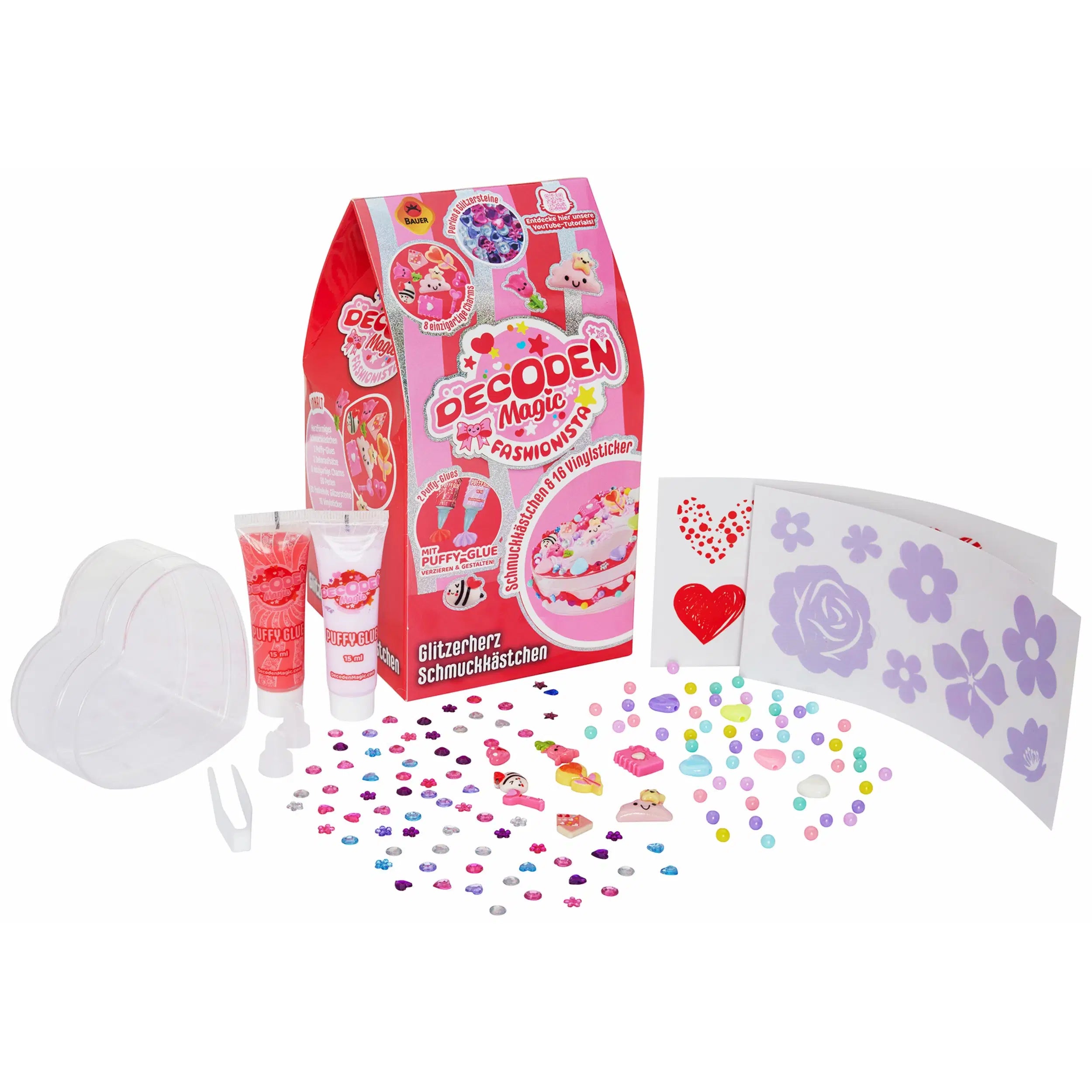 Bauer Decoden Magic DIY Set Glitzerherz Schmuckkästchen