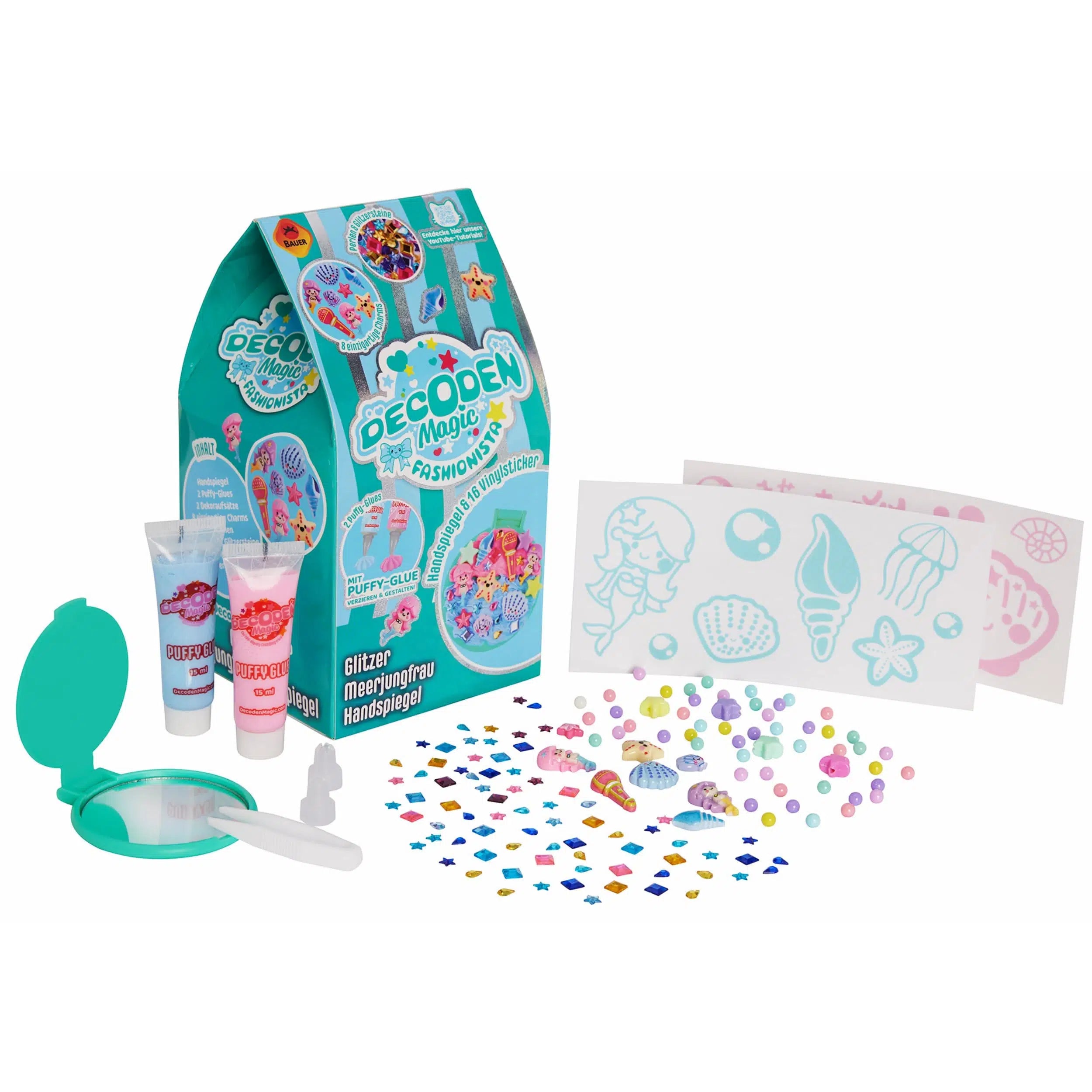 Bauer Decoden Magic DIY Set Glitzer-Meerjungfrau Handspiegel