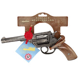 J.G. Schrödel Spielzeugpistole Adams braun antik 25cm