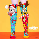 Farbenfrohe Socken mit Mickeys Christmas Muster und 3D Applikationen, 6-99 Jahre geeignet