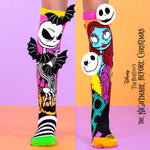 Farbenfrohe Socken mit Nightmare before Christmas Muster und 3D Applikationen, 6-99 Jahre geeignet