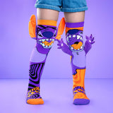 Farbenfrohe Socken mit Stitchzilla Muster und 3D Applikationen, 6-99 Jahre geeignet