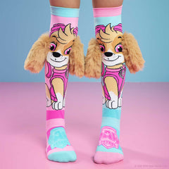 Farbenfrohe Socken mit Paw Patrol Skye Muster und 3D Applikationen, 6-99 Jahre geeignet
