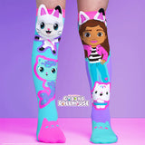 Farbenfrohe Socken mit Gabbys Dollhouse Muster und 3D Applikationen, 6-99 Jahre geeignet