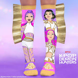 Farbenfrohe Socken mit KPop Demon Hunters Golden Muster und 3D Applikationen, 6-99 Jahre geeignet