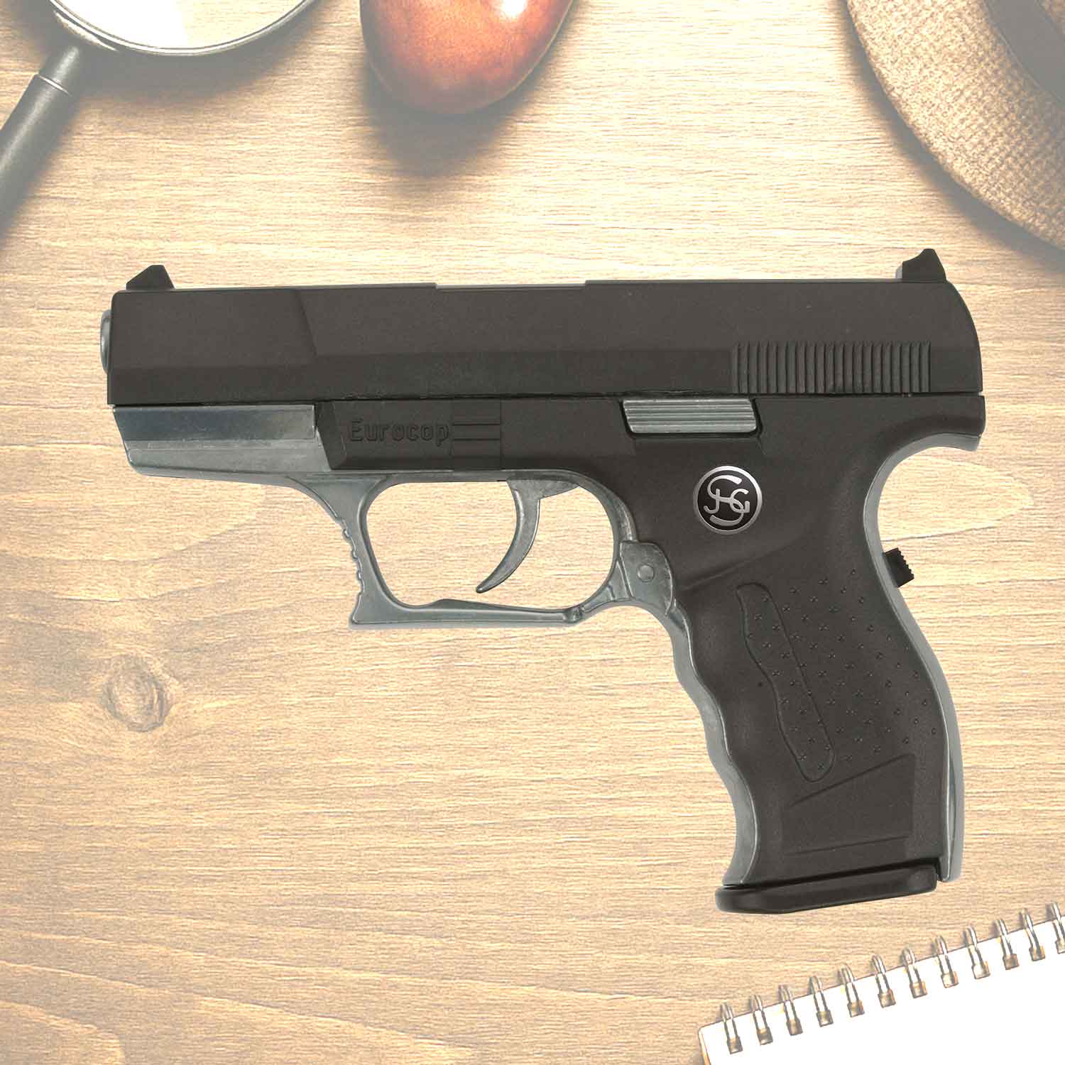Spielzeug-Pistole Euro-Cop schwarz 16,5cm