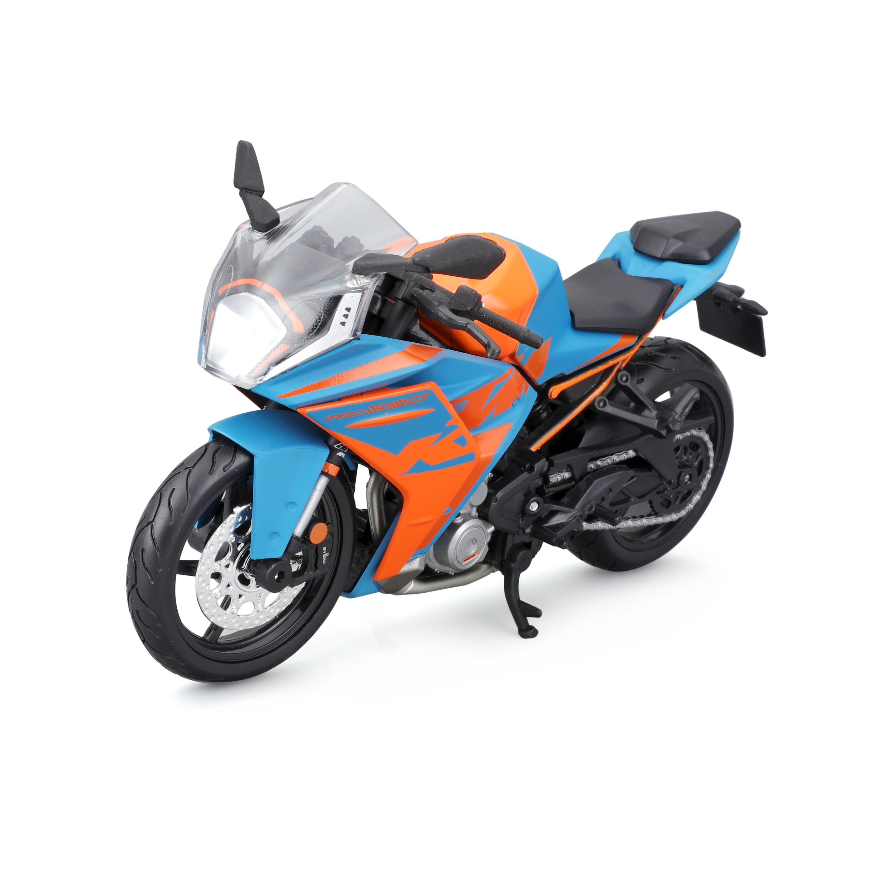 Motorradmodell KTM RC 390 blau im Maßstab 1:12