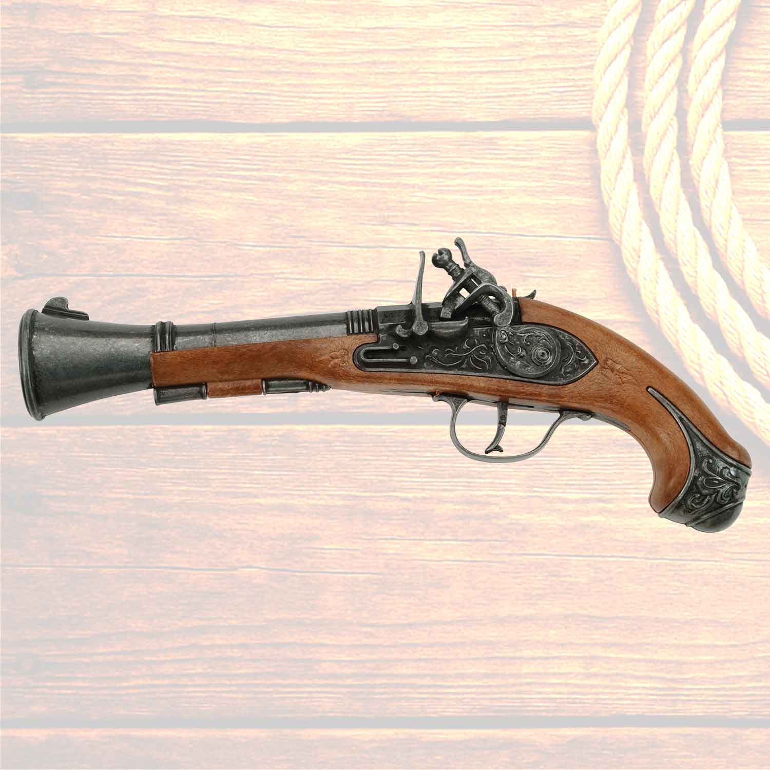 Blunderbuss Pirat 27cm, 100-Schuss, Spielzeug-Pistole, Tester