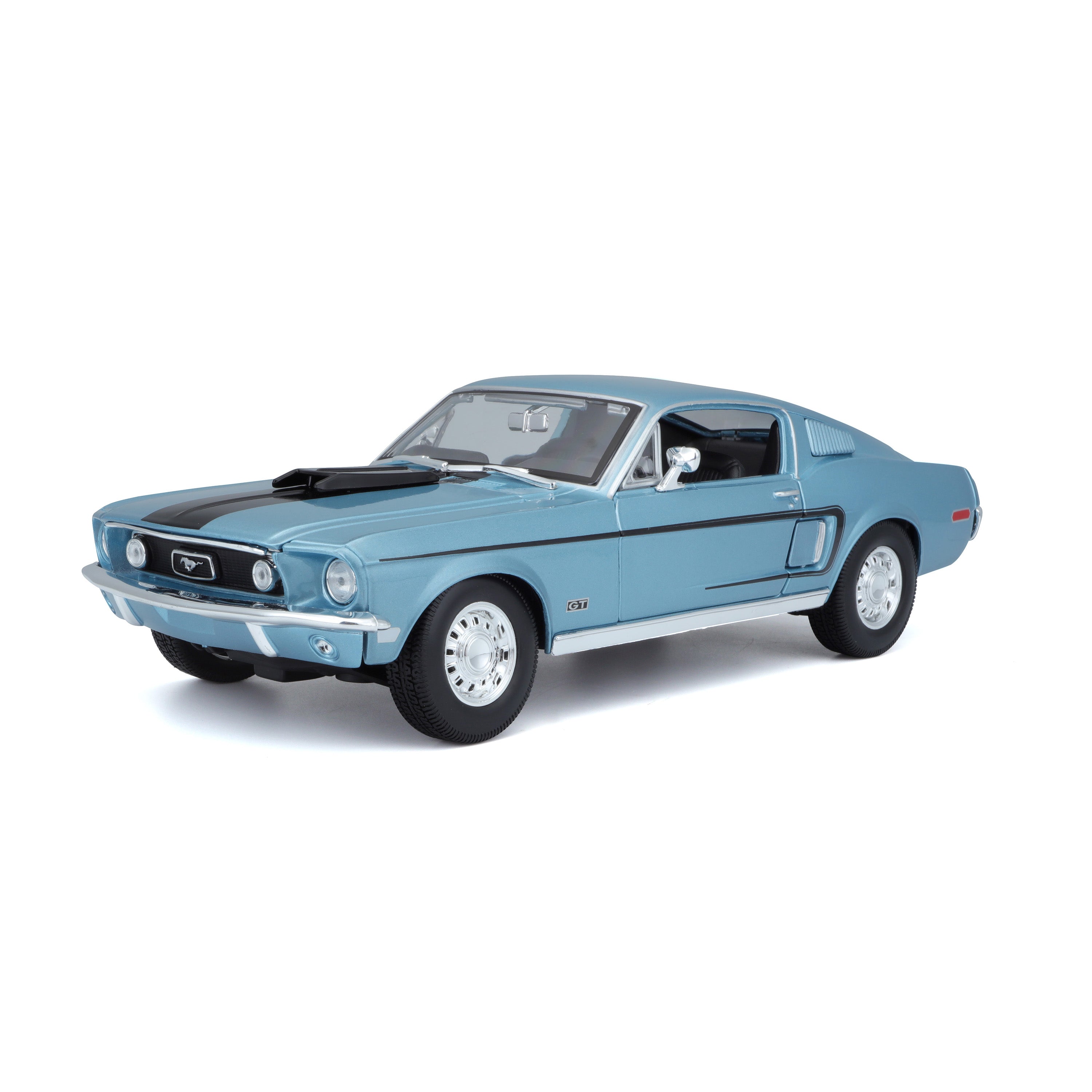 Modellauto Ford Mustang GT Cobra Jet blau von 1968 im Maßstab 1:18