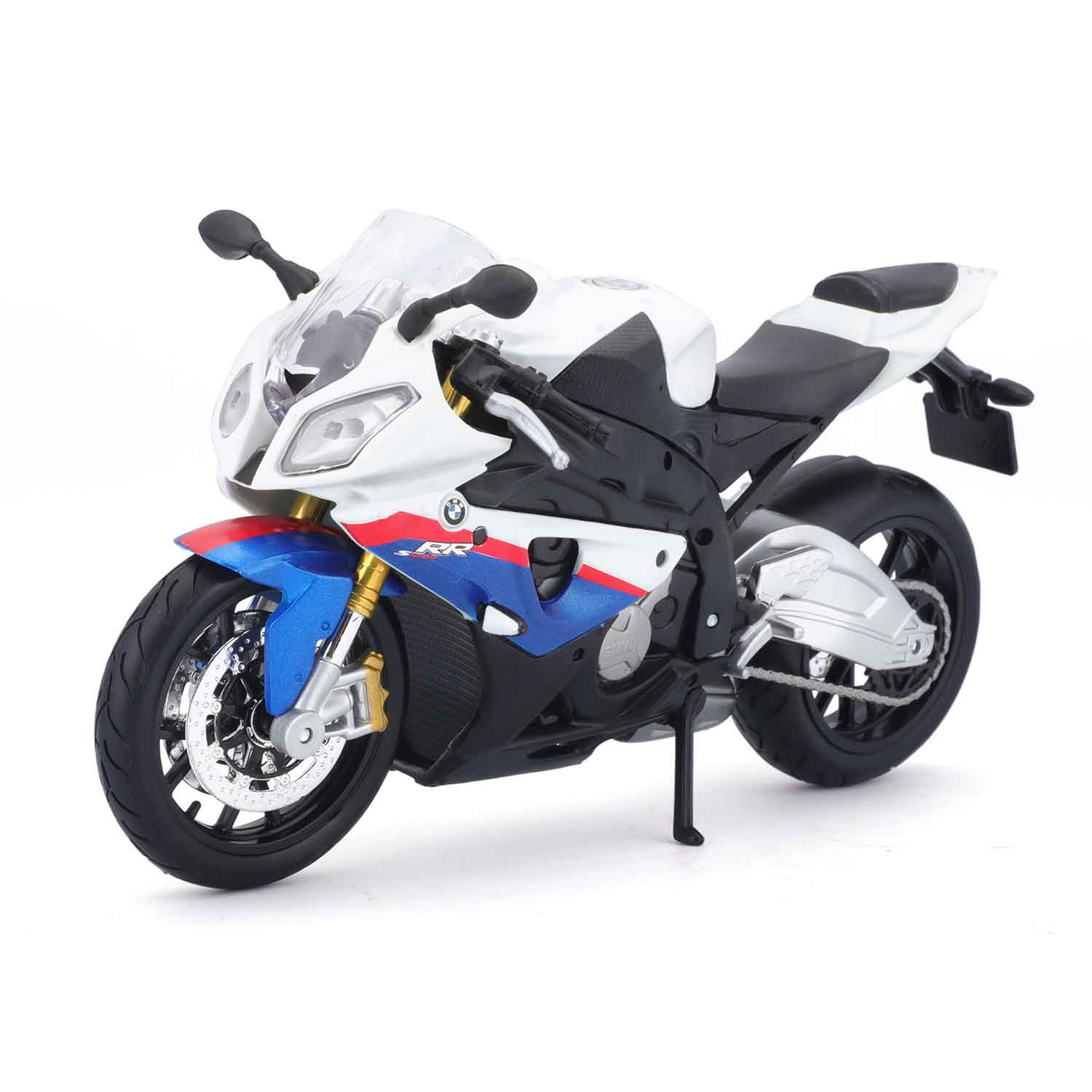 Motorradmodell BMW S1000 RR blau im Maßstab 1:12