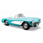 Modellauto Chevrolet Corvette matt schwarz von 1957 im Maßstab 1:24