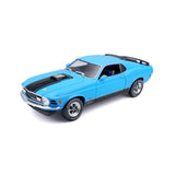 Modellauto Ford Mustang Mach 1 blau von 1970 1:18