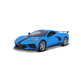 Modellauto Chevrolet Corvette Stingray Coupé blau von 2020 (High Wing) im Maßstab 1:18