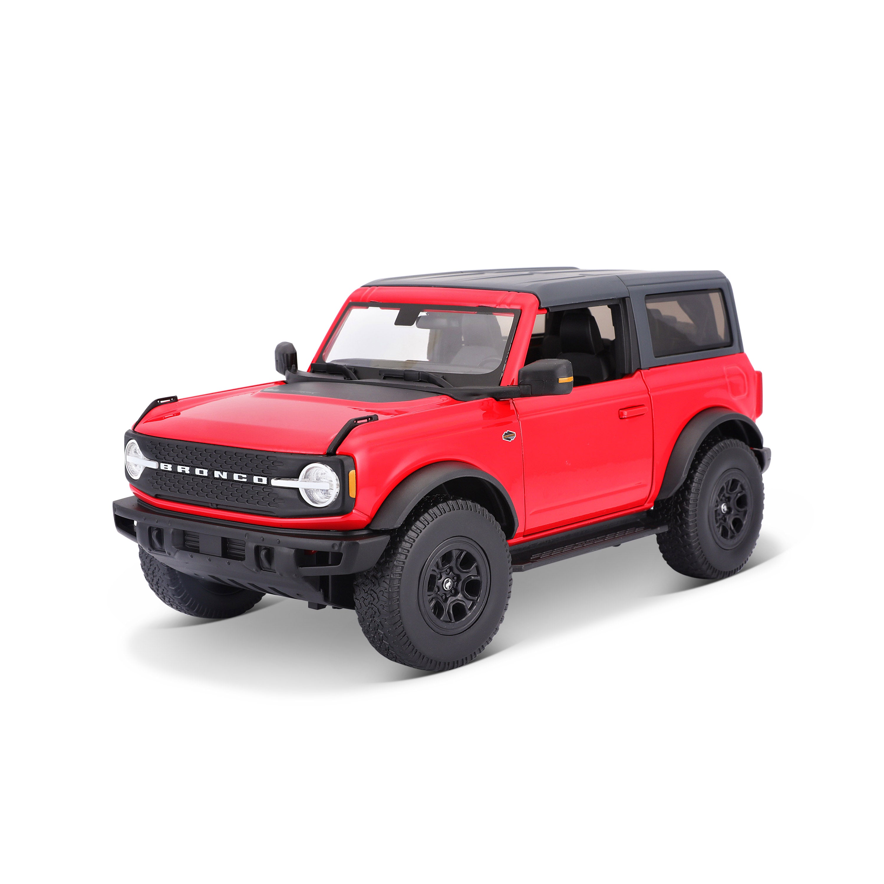 Modellauto Ford Bronco Wildtrak  rot von 2021, 2 Türen im Maßstab 1:18