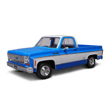 Modellauto Chevrolet C10 Cheyenne Super blau von 1974 im Maßstab 1:18