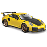 Modellauto Porsche 911 GT2 RS gelb im Maßstab 1:24