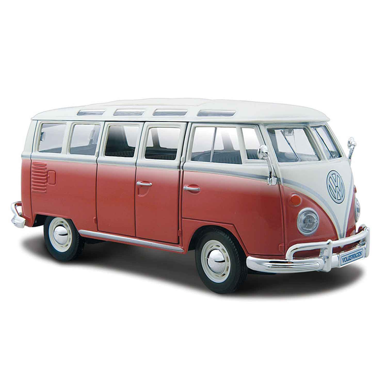 Modellauto VW Bus Samba rot  im Maßstab 1:25