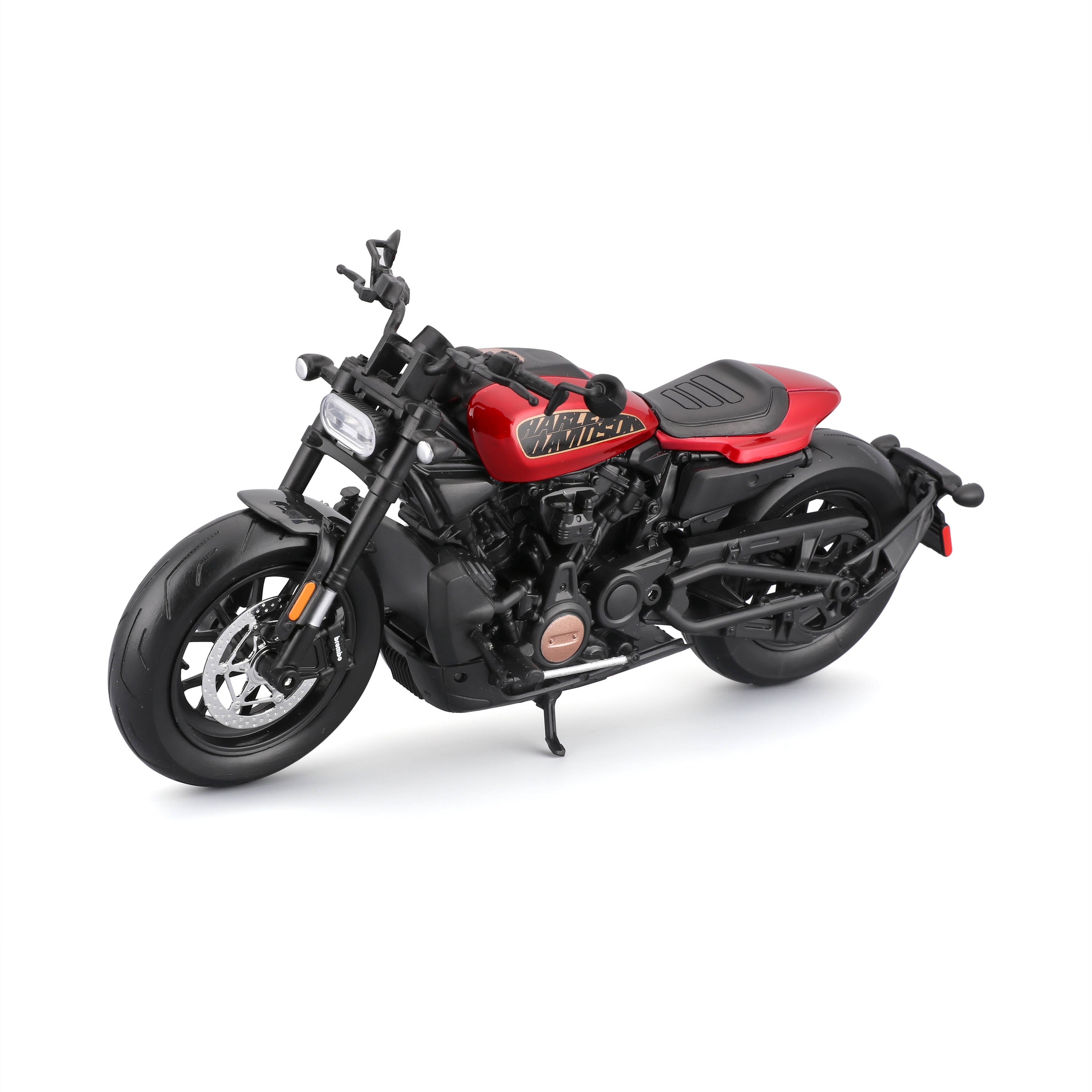 Motorradmodell Harley Sportster S von 2024 rot im Maßstab 1:12