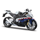 Motorradmodell SE BMW S1000RR auf Sockel blau im Maßstab 1:12