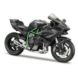 Motorradmodell SE Kawasaki Ninja H2R auf Sockel grau im Maßstab 1:12