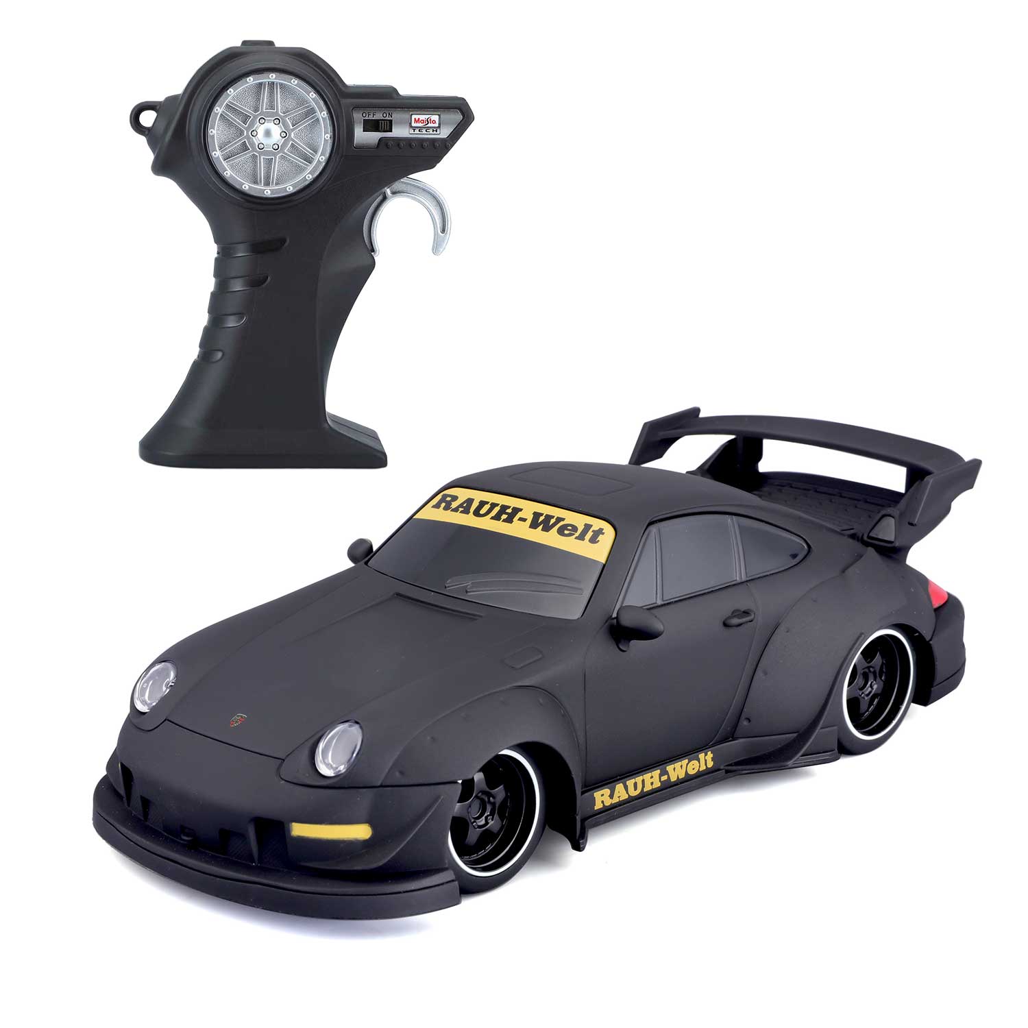 Ferngesteuertes Fahrzeug RC Porsche 993 RWB 2,4 GHz 1:24 matt schwarz