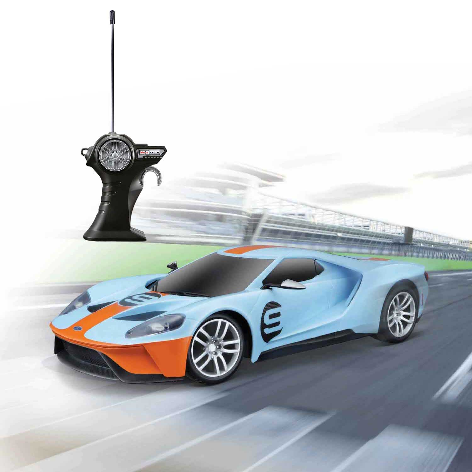 Ferngesteuertes Fahrzeug RC Premium Ford GT von 2019 Gulf 2,4 GHz USB 1:24 blau