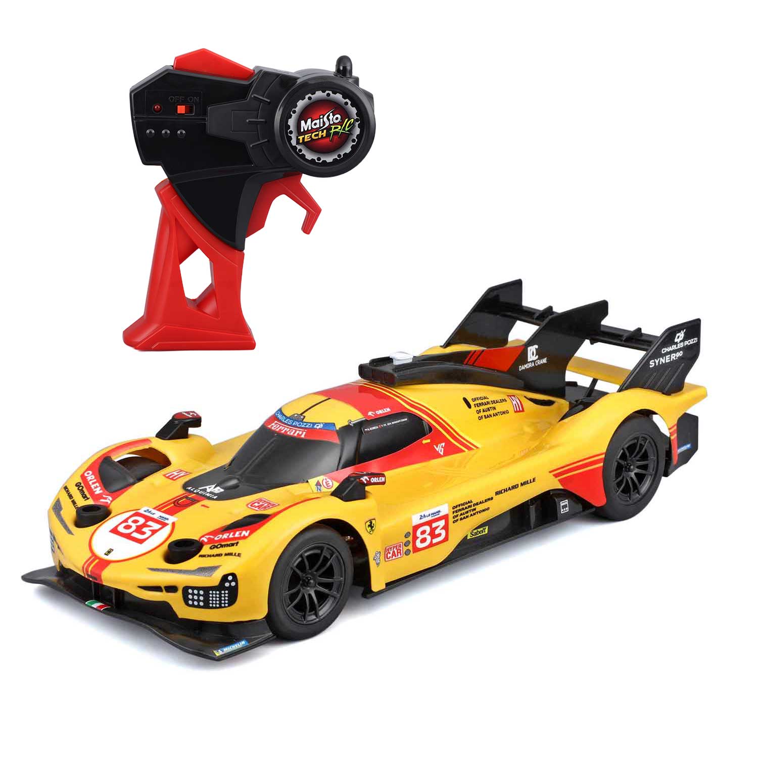 Modellauto RC Ferrari 499P LeMans von 2024 2,4 GHz schwarz im Maßstab 1:24
