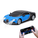 Ferngesteuertes Fahrzeug RC Bugatti Chiron 11cm Bluetooth 5.0 2,4 GHz USB grau