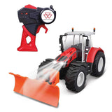 Ferngesteuertes Fahrzeug RC Traktor Massey Ferguson 5S.145 mit Schnee-Schieber 2,4 GHz rot