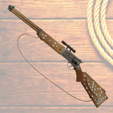 Spielzeug-Gewehr Silberbüchse braun antik 77 cm, 12-Schuss, in der Box, ab 3 Jahren geeignet