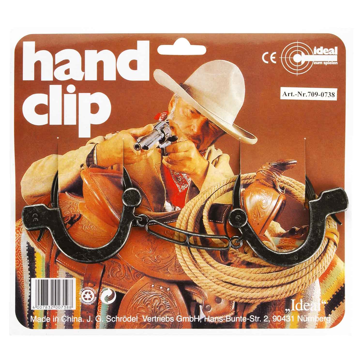 Accessoire Handschellen silber antik, ab 3 Jahren geeignet